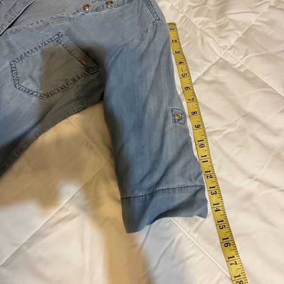 BEBE BLOUSE DENIM BUTTOM DOWN SIZE S - Picture 11 of 16